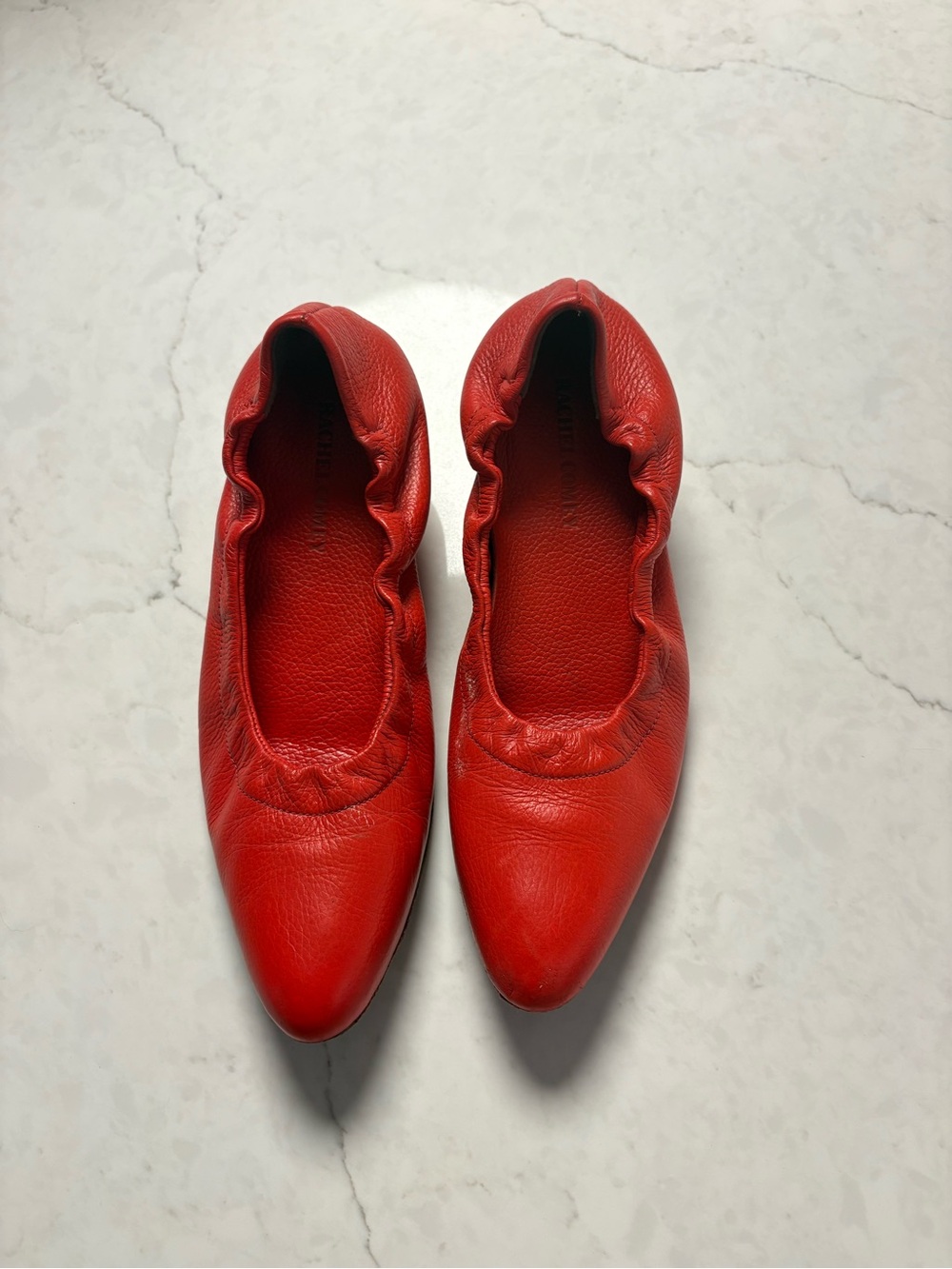 Rachel Comey Red Leather Heeled Ballet Flats